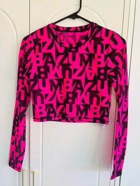 Zumba Ultrabright Long Sleeve Mesh Crop Top